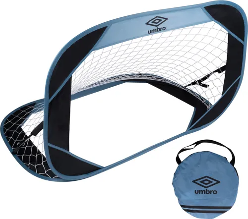 Umbro Fußballtor - 110 x 78 x 78 cm - Fußball Tor mit Reisetasche - Fussballtore für Garten Kinder und Erwachsene - Fussball Trainingszubehör für Innen und Außen - Kunststoff - Schwarz