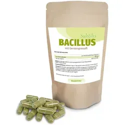 Bacillus Subtilis mit Gerstengrassaftpulver, 360 Kapseln - Nahrungsergänzungsmittel mit probiotischem Bacillus Subtilis und nährstoffreichem Gerstengrassaftpulver zur Unterstützung der Verdauung und des Immunsystems - ideal für Veganer!