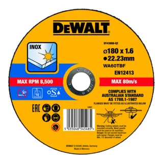 DEWALT High Performance Trennscheibe Edelstahl flach 180x1,6mm
