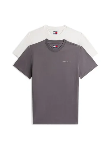 Tommy Jeans T-Shirt TJM SLIM FIT LINEAR 2PACK (Packung, 2-tlg) Rundhals, Jersey