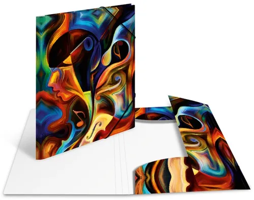 HERMA Fächermappe Sammelmappe A3 PP - Bunte Ordnungslösung aus strapazierfähigem Polypropylen, ideal für kreative Projekte