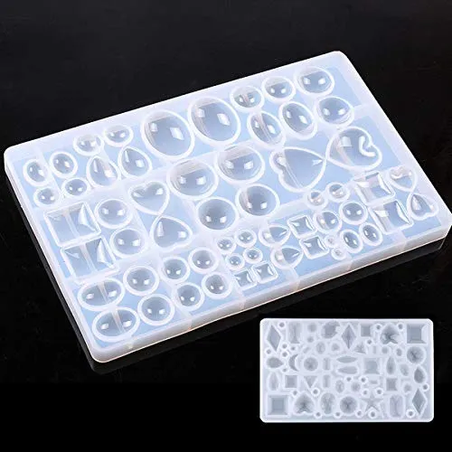 Schmuck Gießform Silikon, 2 Stück UV Resin Mold, Harz Form, Diy Epoxidharz Formen für Schmuckherstellung Anhänger Halskette Ohrringe Dekoration Schmuckständer DIY Basteln