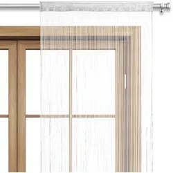 wometo Fadenvorhang, Weiß, Textil, 90x245x1 cm, Oeko-Tex®, Wohntextilien, Gardinen & Vorhänge, Fertiggardinen, Fadenvorhänge