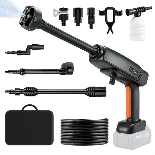 6-in-1 Akku Hochdruckreiniger 180BAR mit Wasserhahnanschluss & 6-in-1 Düse