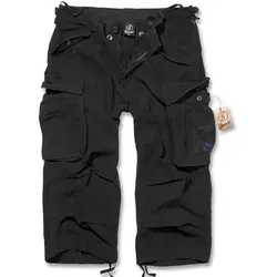 Brandit Industrie 3/4 Cargo Hose schwarz 3XL - Herren-Stoffhose mit markantem Pocket-Print und Tunnelzug an den Beinabschlüssen für eine individuelle Passform. Dehnfalten im Kniebereich sorgen für optimale Bewegungsfreiheit – perfekt für Alltag und Abenteuer.
