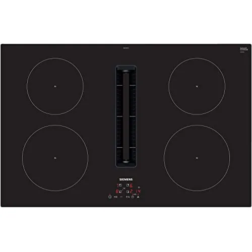 Siemens Induktionskochfeld EH811BE15E mit Dunstabzug - Autarkes Induktionskochfeld mit integriertem Downdraft-Lüftungssystem für effiziente Geruchsreduktion und schnelle Kochzeiten dank powerBoost-Funktion. Ideal für moderne Küchen.