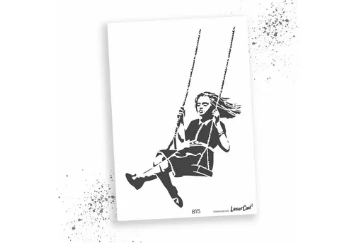 LaserCad Motivschablone BANKSY Streetart für Graffiti, Airbrush, Deko