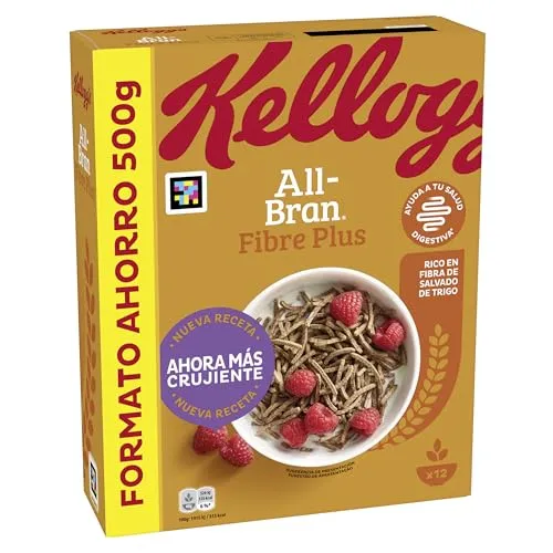 Kellogg’s All-Bran Fibre Plus Müsli | Reich an Weizenkleie & Ballaststoffen | 2 Packungen (2 × 500 g) | Frühstücks-Cerealien für einen gesunden Start