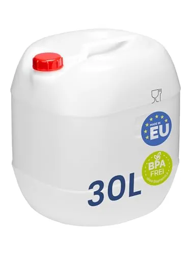 Garronda Wasserkanister Camping BPA-frei Lebensmittelecht Wasserbehälter Kanister 30L Wassertank Camping Zubehör Outdoor Wasserkanister 30L Weiß GD-0082