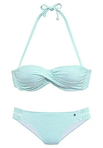 Produktbild s.Oliver Damen Bikini Set Mint-White 36/B