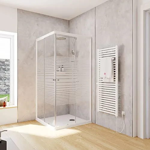 Schulte Duschkabine Corner 90x90 cm mit Schiebetüren - Duschkabine & -wände, hochwertige 4 mm Sicherheitsglas-Duschabtrennung mit stabiler Vollrahmung und großzügigem Einstieg für ein modernes Badezimmer.