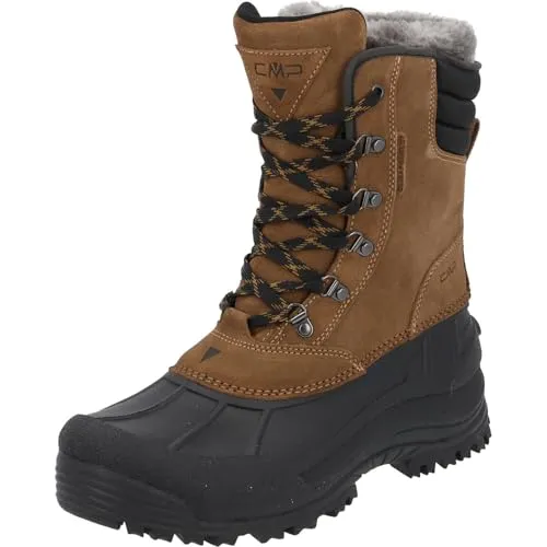 CMP Winterstiefel Kinos Snow WP – Wasserdichter Lederstiefel für Herren - Wanderschuhe mit Kunstpelzfutter für Komfort bis -30°C, hoher Schnitt für Bein-Schutz und Panzerprofil-Sohle für besten Grip auf Eis.