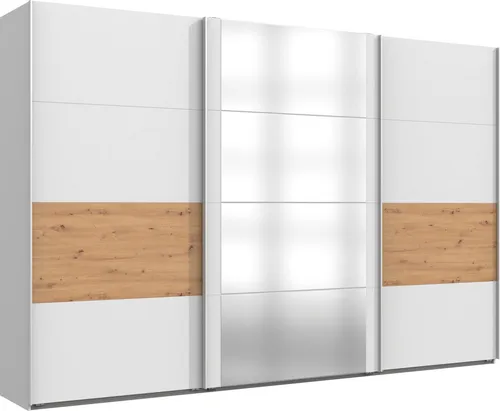 WIMEX Barmbek Schwebetürenschrank 360cm - Kleiderschrank mit 3 Spiegeltüren, 7 variablen Einlegeböden und 2 Stoffboxen für optimalen Stauraum. Made in Germany, ideal für jedes Schlafzimmer.