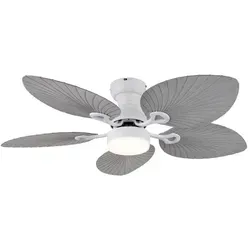 LED Deckenventilator dimmbar mit Fernbedienung, grau-weiß, 6 Geschwindigkeitsstufen