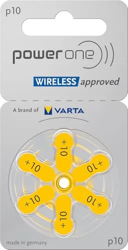 Varta Power One Hörgerätebatterien P10 6er-Pack - Hochleistungsbatterien für Hörgeräte, lange Lebensdauer und zuverlässige Energieversorgung für klare Klangqualität.