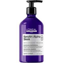 L'Oréal Professionnel Serie Expert Keratin Alpha Sleek Shampoo 500ml - Sulfatfreies Shampoo für sanfte Reinigung und Geschmeidigkeit. Spendet Feuchtigkeit, kontrolliert Frizz und sorgt für glänzendes, elastisches Haar. Ideal für langanhaltend glatte Ergebnisse.