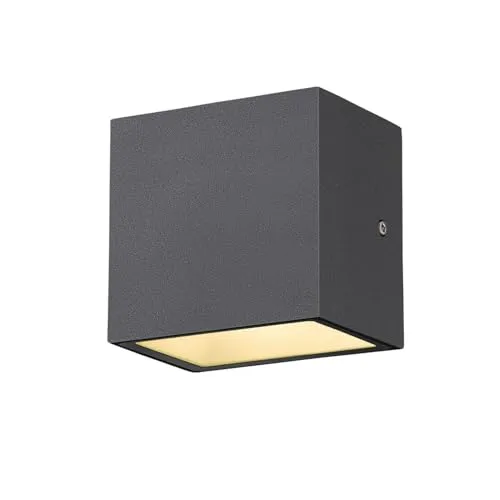 SLV SITRA CUBE WL LED Outdoor Leuchte anthrazit - Moderne Wandleuchte für den Außenbereich, IP44 Schutzart, ideal für wetterfeste Beleuchtung mit 560 lm Lichtstrom.