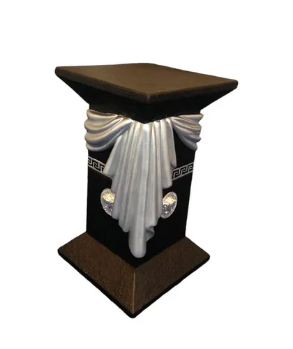 Schatzkiste1 Beistelltisch Säule Mäander Style Beistelltisch Marmoriert Dekosäule 55 cm (1 Beistelltisch), Hanfgefertigt 55cm Hoch