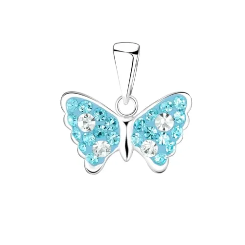 MONKIMAU Kettenanhänger Schmetterling für Kinder - 925 Sterling Silber - silber anhänger - anhänger kette - nickelfrei - hypoallergen