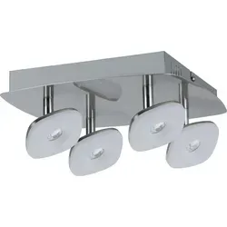 Paulmann LED Deckenleuchte Squarelense Spot Nickel 4 x 3,2W 1284lm warmweiß 3000K schwenkbar