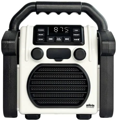 Silva Schneider BR 230 BT Baustellenradio - FM, USB & Bluetooth mit Weckfunktion und Akku-Ladefunktion, ideal für Baustellen und Outdoor-Aktivitäten.