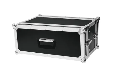 ROADINGER Effektrack CO DD 4HE Rack-Gehäuse - Robustes 4HE Rack-Gehäuse, 24cm tief, ideal für den sicheren Transport von Effektgeräten und Zubehör.