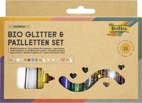 folia BIO Glitter- & Pailletten-Set Rainbow