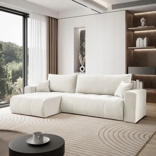 Lookway Ecksofa CLOUD mit Bettfunktion und Bettkasten, Wind 05 - Ecksofa mit ausziehbarer Liegefläche und praktischem Bettkasten, ideal für Gästezimmer oder kleine Wohnungen. Hergestellt in Europa und pflegeleicht.