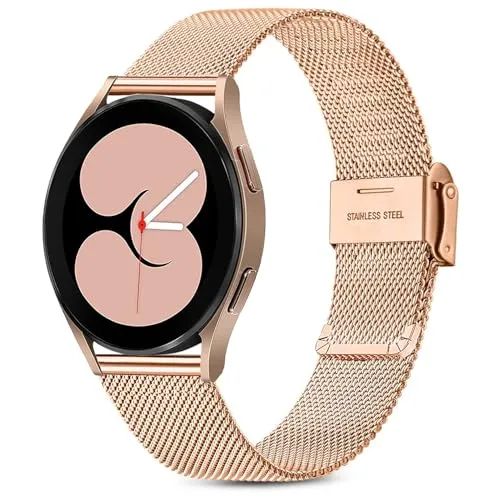 Issinlky Armband für Samsung Galaxy Watch 4 Armband, 20mm Edelstahl-Metallband für Galaxy Watch 5 / Galaxy Watch 4 Classic/Galaxy Watch 3 41mm / Galaxy Watch Active 2 / Gear Sport/Amazfit GTS