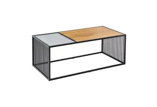 Riess-Ambiente Couchtisch ARCHITECTURE 100cm schwarz/natur - Stylischer Couchtisch im Industrial Design, pflegeleicht und ideal für moderne Wohnzimmer. Maße: 100x40x50 cm, aus robustem MDF und Metall.