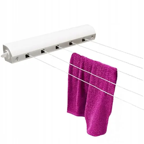 Sepio Wäscheständer Ausziehbar - Ausziehbare Wäscheleine - Balkon Wand Wäscheständer - Wandtrockner - Badezimmer Wäsche Trocknen