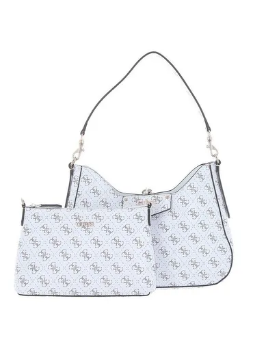 GUESS Damen HWESG839002 Clutch - Elegante Weiße Logo-Clutch - Damen-Clutches mit geräumigem Hauptfach und abnehmbarem Riemen, perfekt für stilvolle Auftritte.