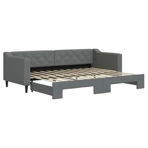 vidaXL Ausziehbares Tagesbett Dunkelgrau 80x200 cm von vidaXL