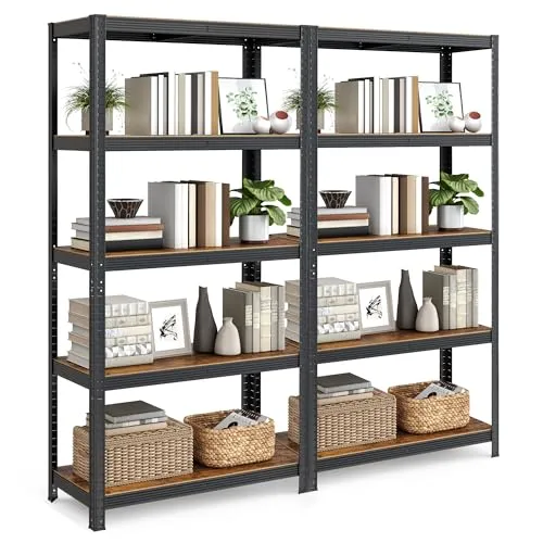 SONGMICS Schwerlastregal Steckregal 2er Set, 40 x 90 x 180 cm