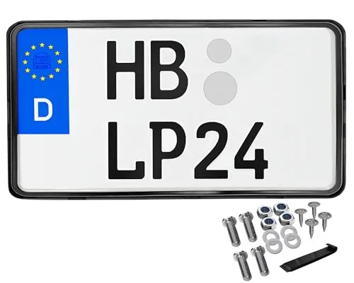 Kennzeichenhalter 255x130 Leichtkraftrad Motorrad Nummernschildhalterung Traktor 255 x 130 Rahmenlos Kennzeichenhalterung Kennzeichenverstärker Anhänger Kennzeichen Halter mit Befestigungsmaterial