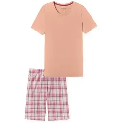 Schiesser Damen Schlafanzug kurz Baumwolle-Comfort Essentials - Schlafanzüge für Damen, weich und bequem aus hochwertiger Baumwolle, ideal für erholsame Nächte