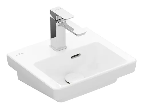 Villeroy & Boch Subway 3.0 Handwaschbecken 37 cm - Badkeramik mit 1 Hahnloch und Überlauf, ideal für platzsparende Badezimmer und moderne Armaturen.