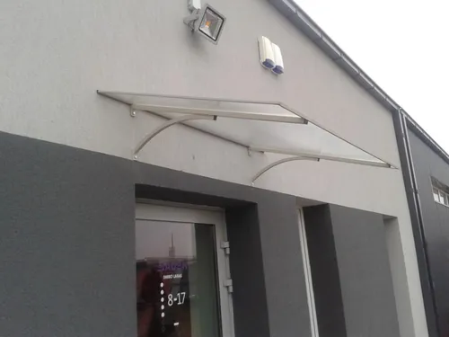STARKEDACH T-160 Vordach aus Aluminium, Hellgrau, 160x100x30cm