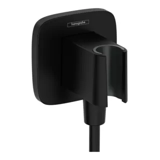 hansgrohe Fixfit Q Porter KS 26887670 - Badarmaturen in mattschwarz - Eleganter Wandanschluss mit Duschkopfhalter und Rückflussverhinderer für eine stilvolle und funktionale Badezimmergestaltung.