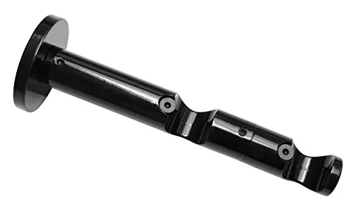 Gardinia 31031 Doppeltraeger für Gardinenstangen 2-läufig offen, Serie Chicago, Durchmesser 20 mm, schwarz