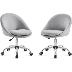 SONGMICS 2Set Homeoffice Stuhl, Drehstuhl, Schreibtischstuhl, Grau - Stylischer Drehstuhl im Set für Ihr Homeoffice. Höhenverstellbar, platzsparend und mit hohem Sitzkomfort – ideal zum Arbeiten oder Lernen. Kompakt und modern, passt perfekt in jedes Zimmer.