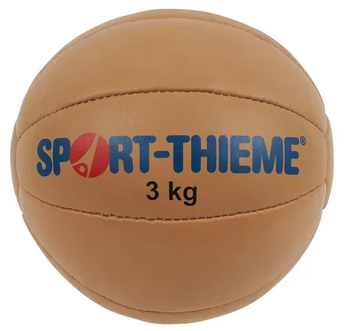 Sport-Thieme Medizinball Tradition 3 kg - Widerstandsfähiger Medizinball mit Korkfüllung, ideal für vielseitige Übungen und Trainingseinheiten, Durchmesser 28 cm.