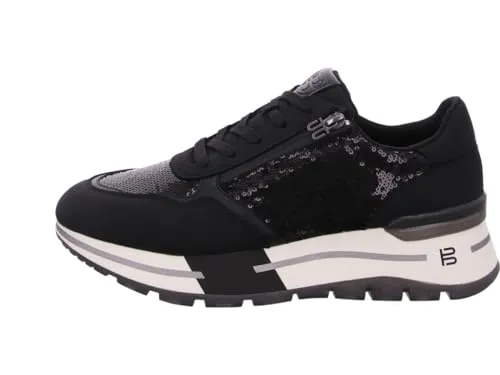 Bagatt Callisti Sneaker Schwarz - Elegante Damen Sneaker mit auffälligem Glitzereffekt, aus hochwertigen Materialien für höchsten Tragekomfort – perfekt für Alltag und besondere Anlässe!