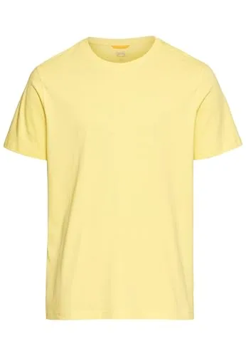 camel active Herren Basic T-Shirt aus Reiner Baumwolle Gelb, Menswear-XL