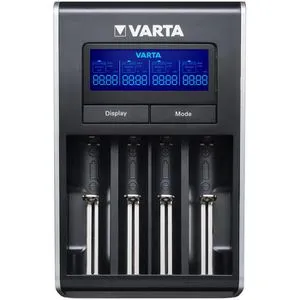 LCD Dual Tech Charger - Batterieladegerät mit AC-Netzteil - Netzteile & Ladegeräte, vielseitig einsetzbar für 4x AA/AAA/18650/RCR123A und inklusive 1 A AC-Netzteil für schnelles Laden.