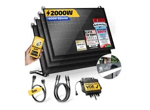 Balkonkraftwerk 2000W/800W - Steckerfertiges Komplettset für maximale Ersparnis - Solaranlagen: Einfaches Komplettset mit Balkon Halterung, ideal für schnelle Installation und sofortigen Stromspar-Effekt.