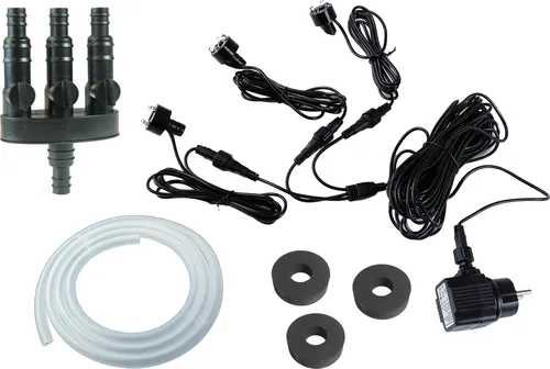 3er Springbrunnenbeleuchtung Komplett Set Warm-Weiß