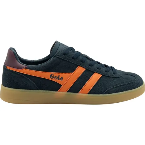 Gola Sneaker Viper (Wildleder) 2025 navyblau/orange/weinrot Herren - Sneaker im 80er-Jahre-Design, inspiriert vom lässigen Terrassenstil der 70er, mit stabiler 7-Loch-Schnürung und bequemer Gummisohle für optimalen Tragekomfort.