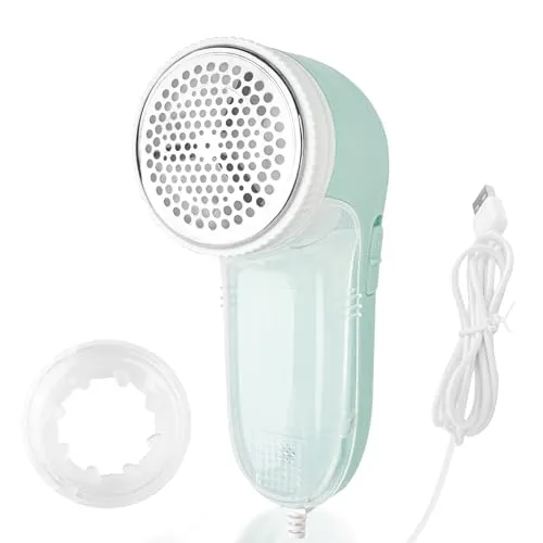 Fousenuk Fusselrasierer, Fusselentferner Elektrisch mit 3-Blatt-Klinge aus Edelstahl für Familie, Fusselfräse mit Doppelter Schutz Einfaches Entfernen von Fusseln, Bommeln für Kleidung und Möbel