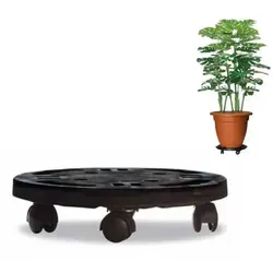 Pflanzenroller Outdoor Wetterfest Rollbrett Pflanzen Blumentopf Untersetzer mit Rollen Pflanzenroller Rund Blumenroller 30 cm